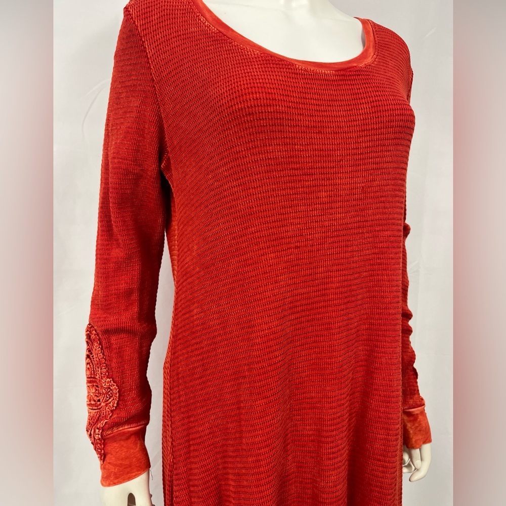 American Able casual thermal red western play long sleeve t shirt dress - Picture 3 of 10